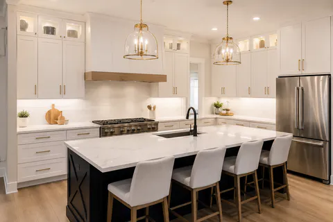 Kitchen remodeling reference image with bright cabinet and surface finish