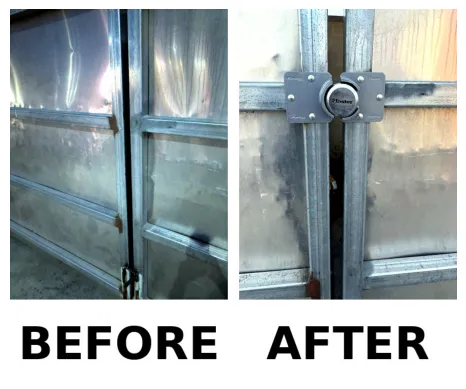 Welding and gate repair project photo showing metal repair or fixture work